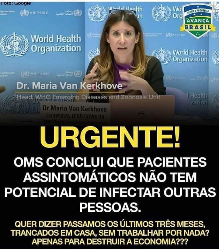 OMS muda versão e diz que disseminação assintomática da covid-19 é “muito rara”