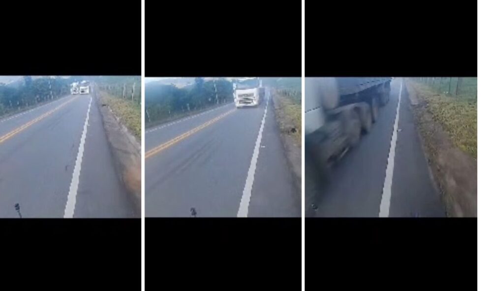 Motociclista passa sufoco com caminhoneiro irresponsável na ES-164