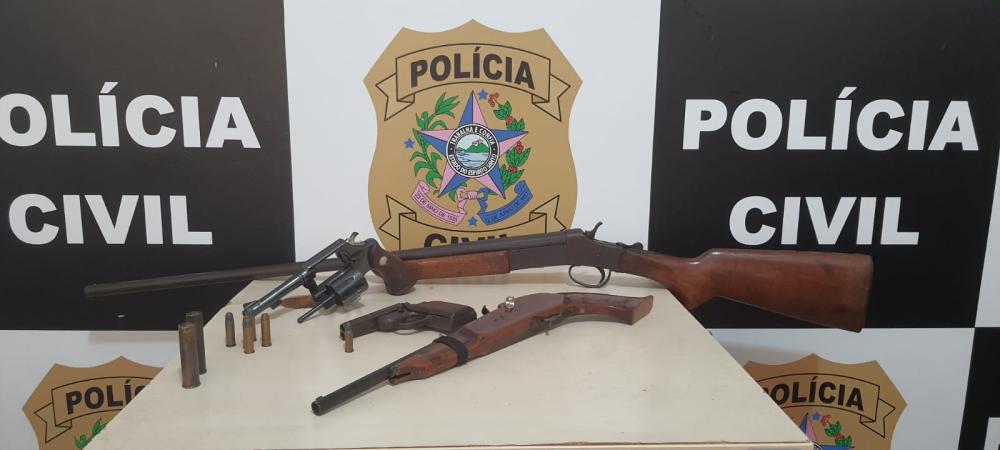 Policia Civil apreende armas e três pessoas em Mimoso do Sul