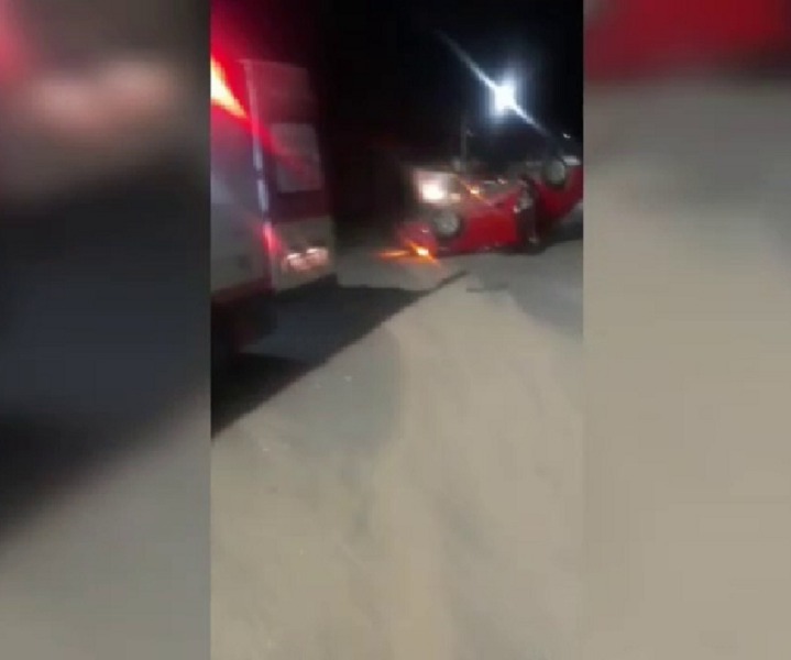 Capotamento deixa um homem ferido na madrugada de quinta-feira (5)