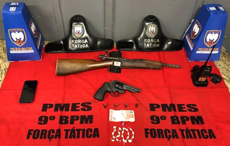 Força Tática do 9º Batalhão apreende duas armas e droga em Cachoeiro