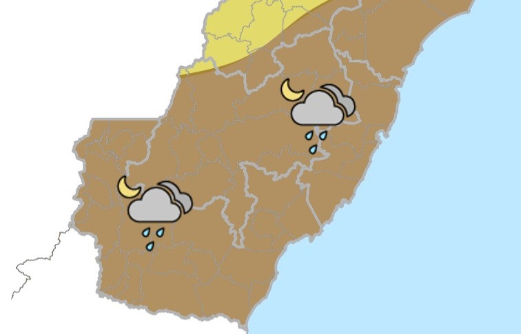 Frente fria e previsão de chuva nesta sexta (3) no Sul do ES