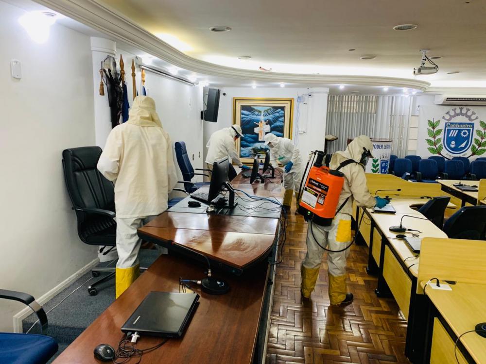 Câmara de Cachoeiro de Itapemirim no ES passa por sanitização